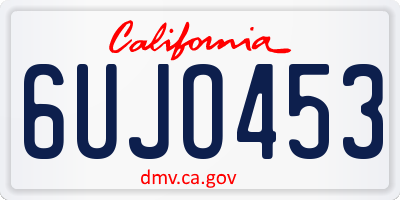 CA license plate 6UJO453