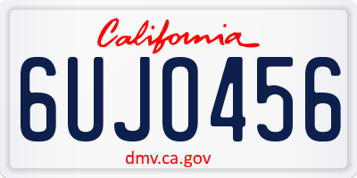 CA license plate 6UJO456