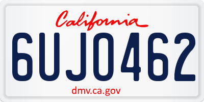 CA license plate 6UJO462