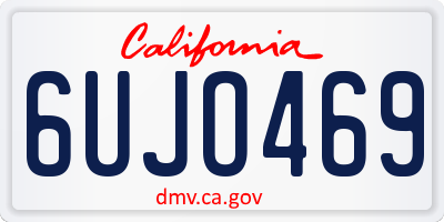 CA license plate 6UJO469