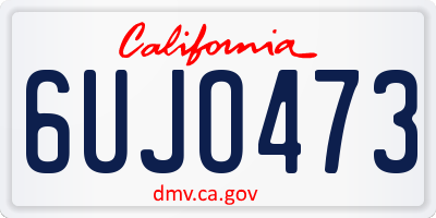 CA license plate 6UJO473