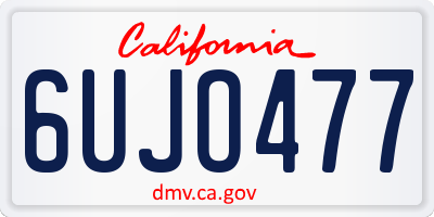 CA license plate 6UJO477