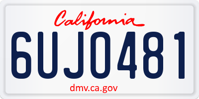 CA license plate 6UJO481