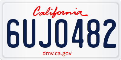 CA license plate 6UJO482