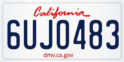 CA license plate 6UJO483