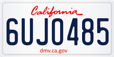 CA license plate 6UJO485