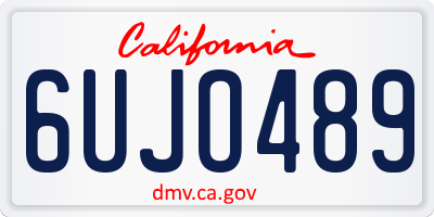 CA license plate 6UJO489