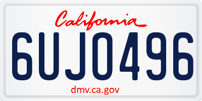 CA license plate 6UJO496