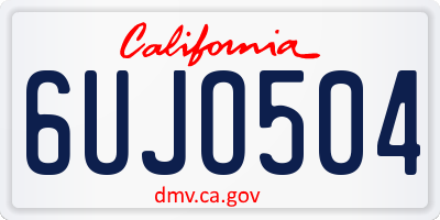 CA license plate 6UJO504