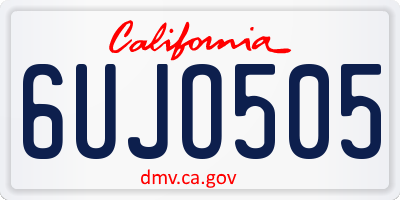 CA license plate 6UJO505
