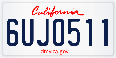 CA license plate 6UJO511