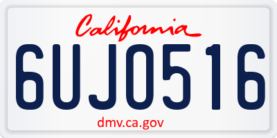 CA license plate 6UJO516