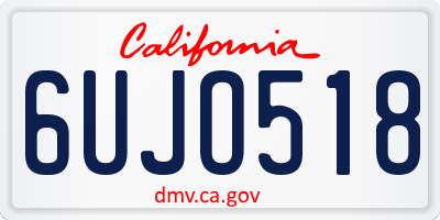CA license plate 6UJO518