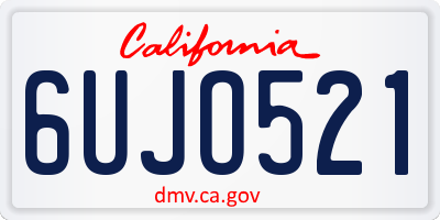 CA license plate 6UJO521