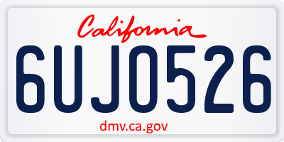 CA license plate 6UJO526