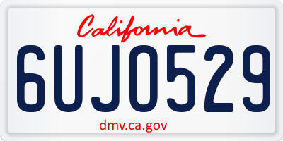 CA license plate 6UJO529