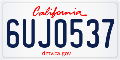 CA license plate 6UJO537