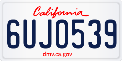 CA license plate 6UJO539