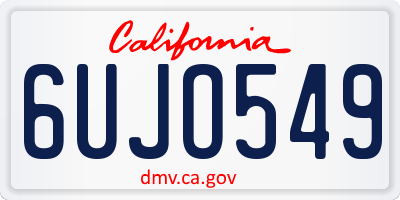 CA license plate 6UJO549