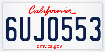 CA license plate 6UJO553