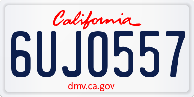CA license plate 6UJO557
