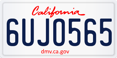 CA license plate 6UJO565