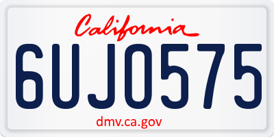 CA license plate 6UJO575