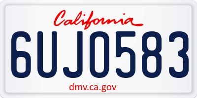 CA license plate 6UJO583