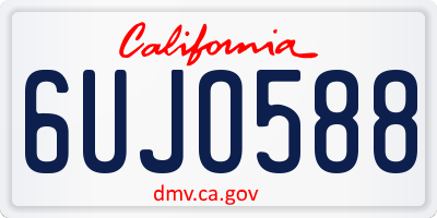 CA license plate 6UJO588