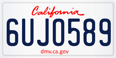 CA license plate 6UJO589