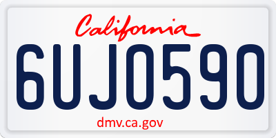 CA license plate 6UJO590