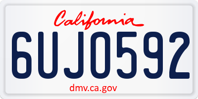 CA license plate 6UJO592