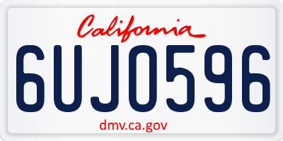 CA license plate 6UJO596