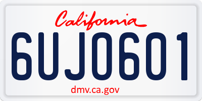 CA license plate 6UJO601
