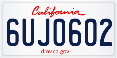 CA license plate 6UJO602