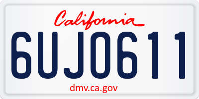 CA license plate 6UJO611
