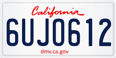 CA license plate 6UJO612