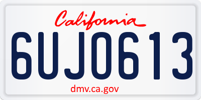 CA license plate 6UJO613