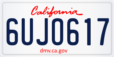 CA license plate 6UJO617
