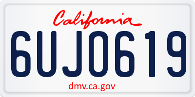 CA license plate 6UJO619