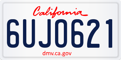 CA license plate 6UJO621