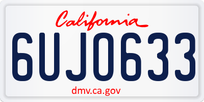 CA license plate 6UJO633