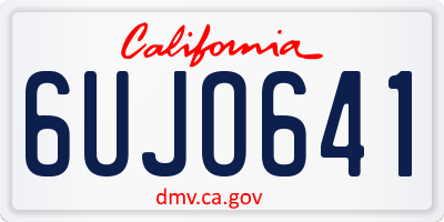 CA license plate 6UJO641