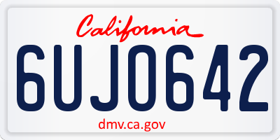 CA license plate 6UJO642