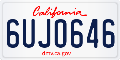 CA license plate 6UJO646