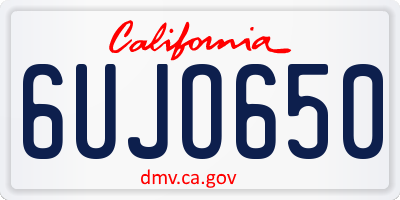 CA license plate 6UJO650