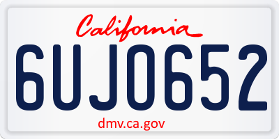 CA license plate 6UJO652