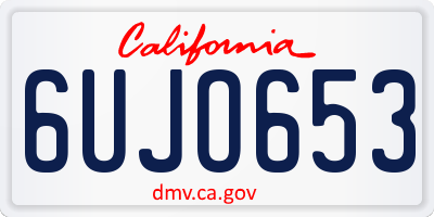 CA license plate 6UJO653