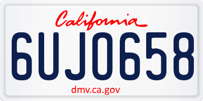 CA license plate 6UJO658
