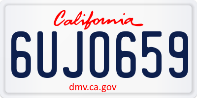 CA license plate 6UJO659